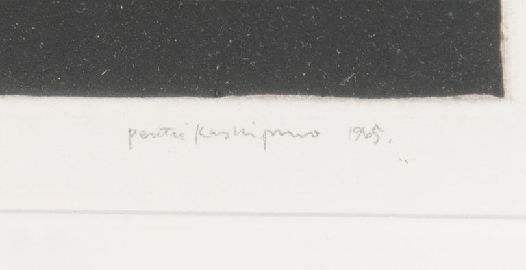 PENTTI KASKIPURO, akvatinta ja kuivaneula, signeerattu ja päivätty 1965, numeroitu 10/35.