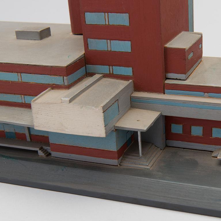 ERKKI HUTTUNEN, arkitekturmodell, Alkos fabriker i Rajamäki, Finland 1934.