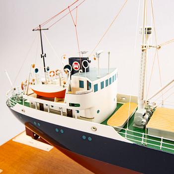 A ship model, M/S Kell, launched 1948.