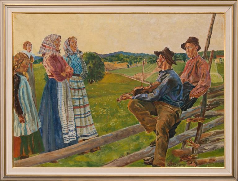 OKÄND KONSTNÄR, olja på duk, signerad O. Saxberg.