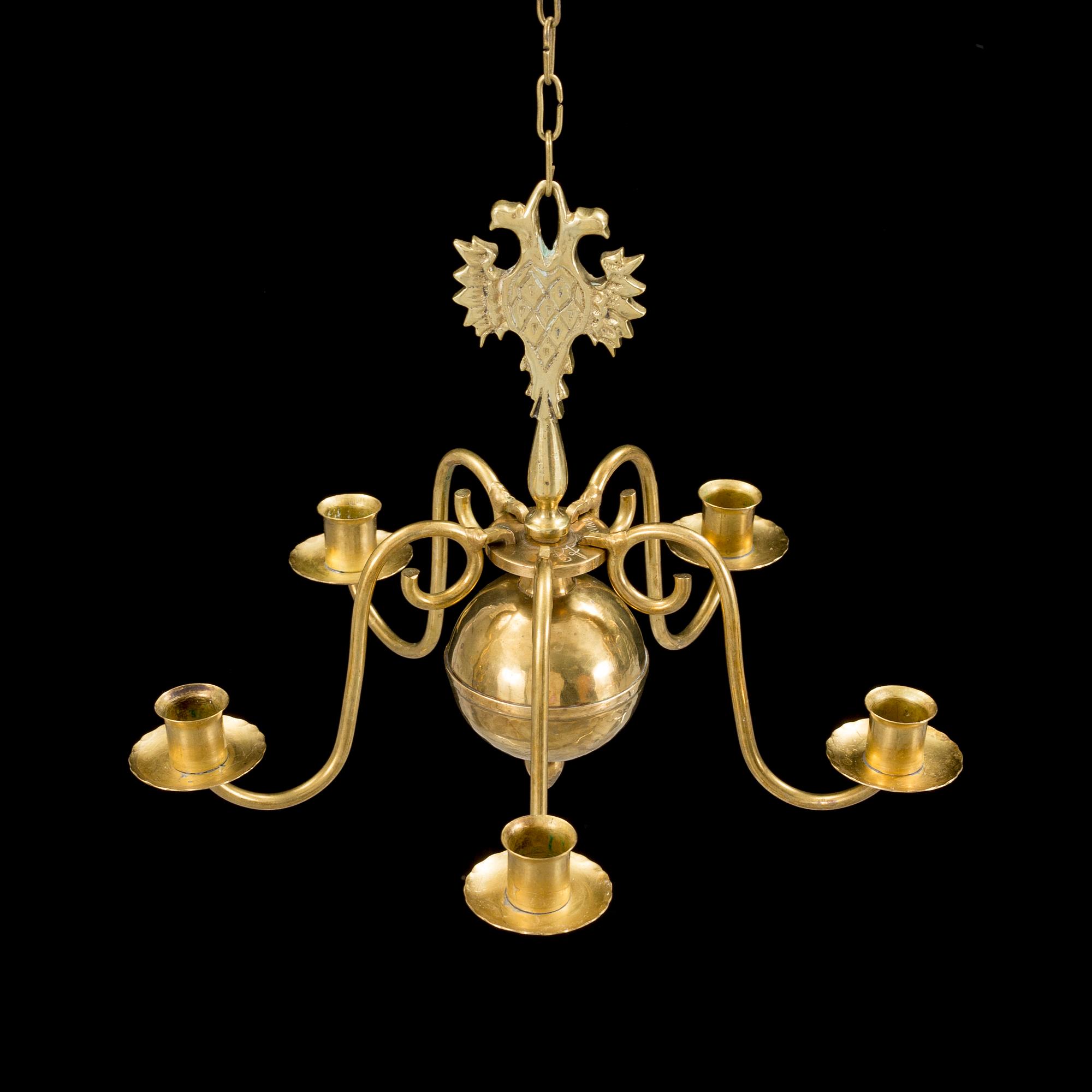 A BRASS CEILING LIGHT, Arvid Johansson, Arvika, second half of the 20th century. Height ca 25 cm.