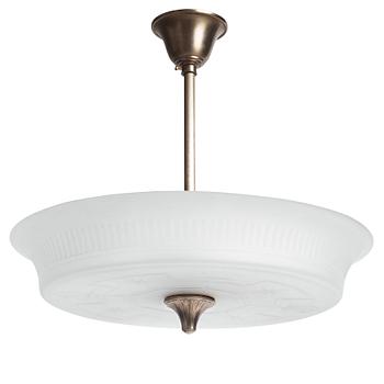 211. Edward Hald, & Erik Tidstrand, a ceiling lamp, Orrefors & Nordiska Kompaniet, 1920s-30s.