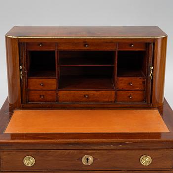 A late Gustavian mahogany 'Bonheur de jour' desk in the manner of C. D. Fick, Stockholm, late 18th century.