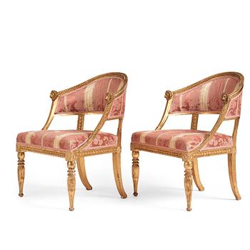 59. A pair of late Gustavian armchairs, late 18th century.