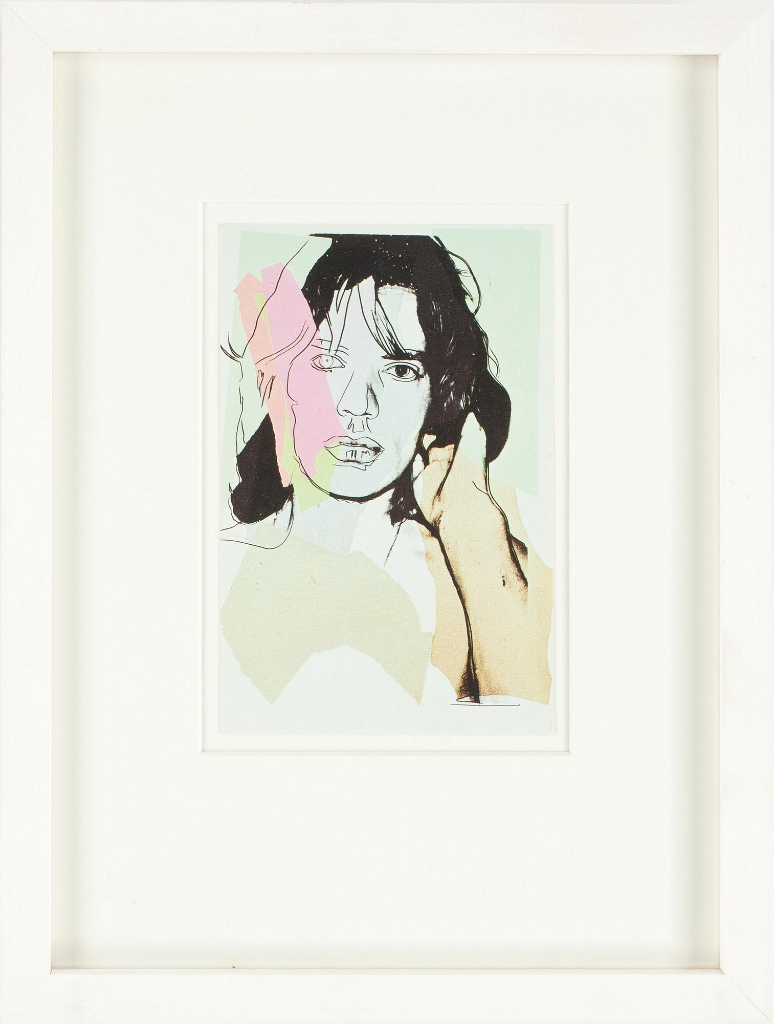 ANDY WARHOL, efter, färgoffsettryck, ANNOUNCEMENT CARD, Mick Jagger, 1975.