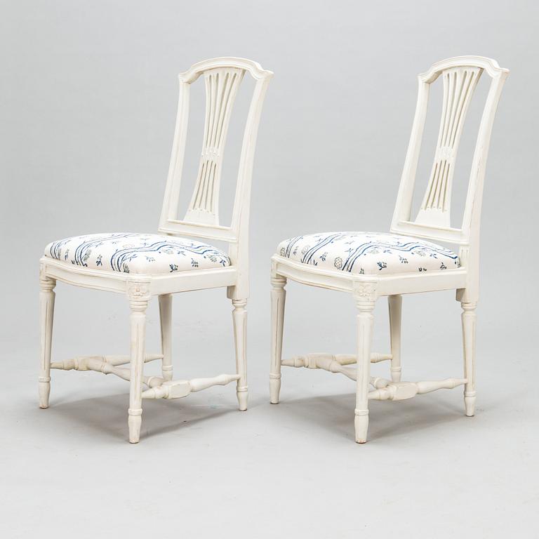 Stolar, 6 st, gustaviansk stil, 1900-talets första hälft.