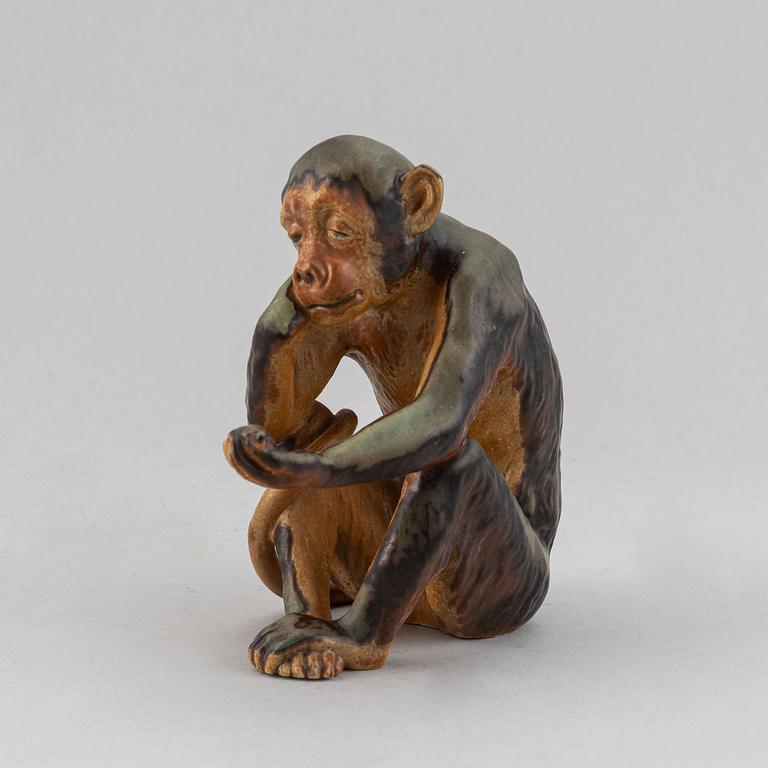 Bing & Grondahl Porcelain Figurine of Monkey Thinker, first half 20th century.