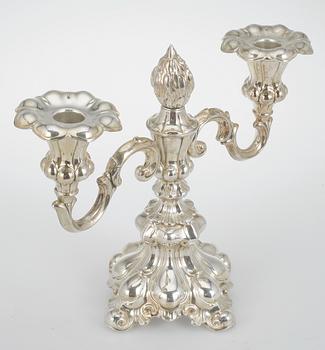 KANDELABER, silver, CG Hallberg, Stockholm, 1957.