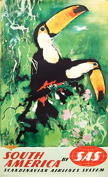 Otto Nielsen, affisch 'Scandinavia by SAS Scandinavian Airlines System', omkring 1958.