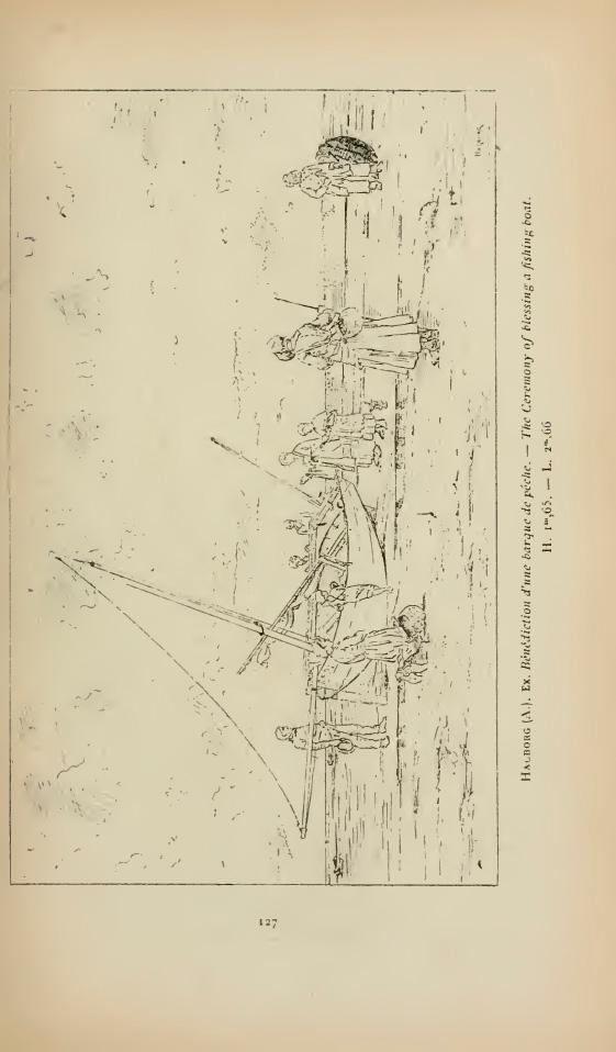 August Hagborg, 'Fiskebåten välsignas' (The ceremony of blessing of a fishing boat / Bénédiction d'une barque).