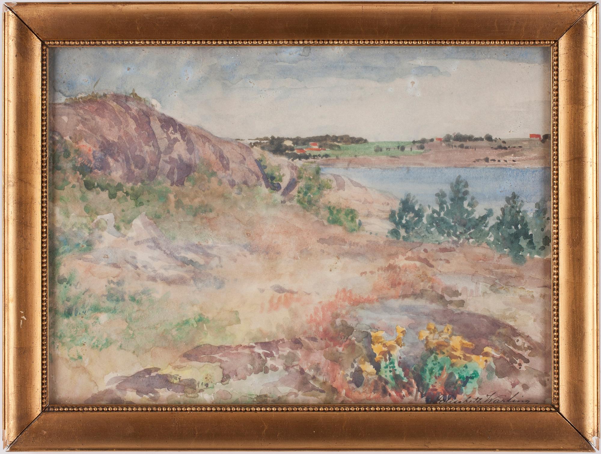 ELISABETH WARLING, akvarell. Signerad.