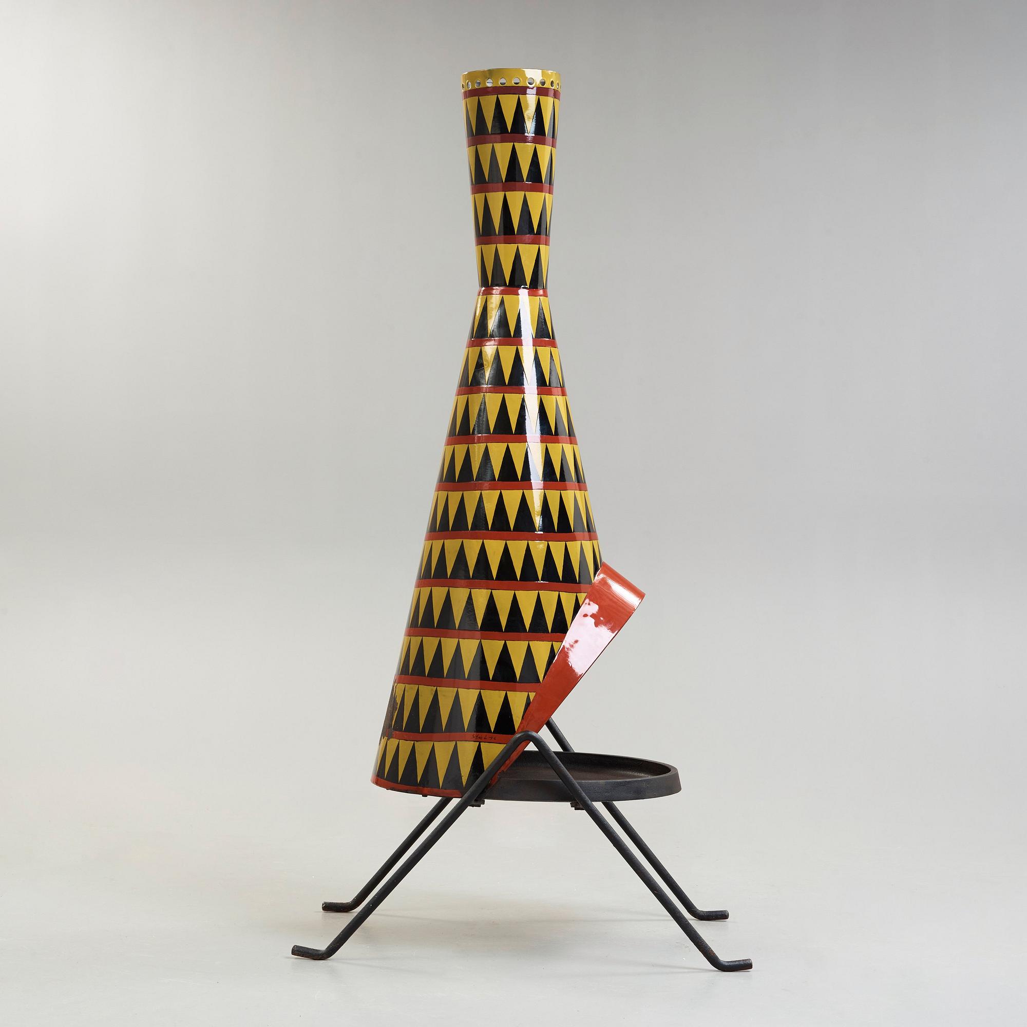 早割 旅行 Stig Lindberg, Bukowskis - 1956. Gustavsberg grill, enamelled an 洋書
