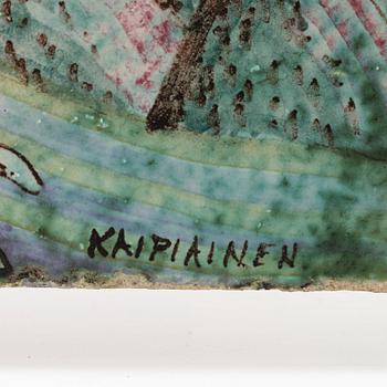 Birger Kaipiainen, a glazed ceramic plaque, Arabia, Finland probably 1940's.