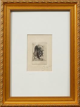 CARL LARSSON, etsning, monogramsignerad.