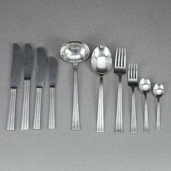 BESTICK, 75 delar, rostfritt stål, "Thebe", Folke Arström, Gense, 1900-talets mitt.
