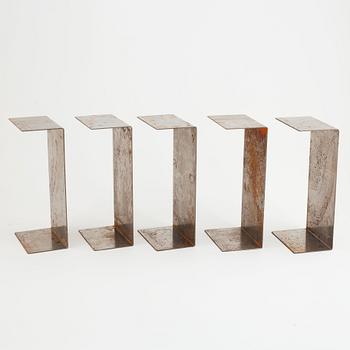 Helena Bloom, a set of five metal wall shelves, 21th century.