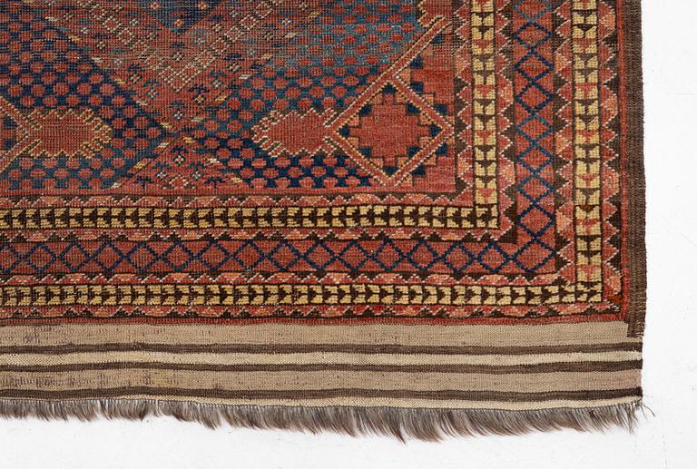 An antique Beshir carpet, ca 495 x 206 cm, around the year 1875.