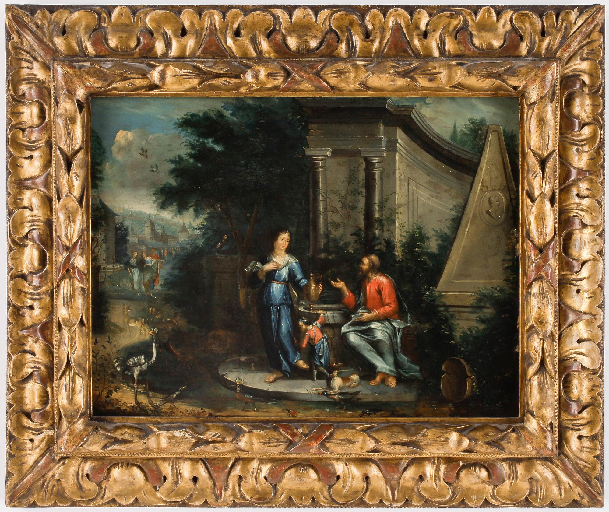 OKÄND KONSTNÄR, olja på pannå, 1600/1700-tal.