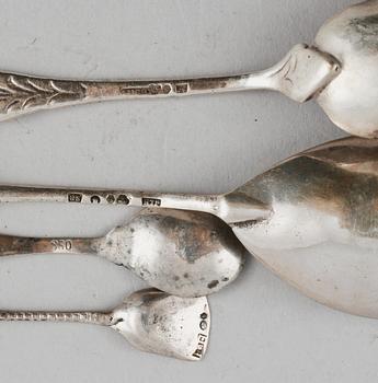 PARTI SILVER, 21 delar, mestadels utländska stämplar, 1900-tal, total vikt ca 500 g.