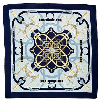 703. HERMÈS, scarf, "Eperon D'or".