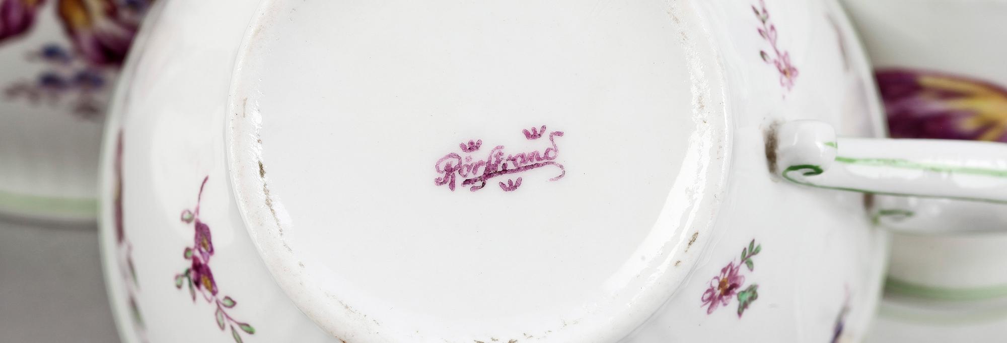 TE samt KAFFESERVIS, 19 delar, porslin, Rörstrand, 1900-talets början.