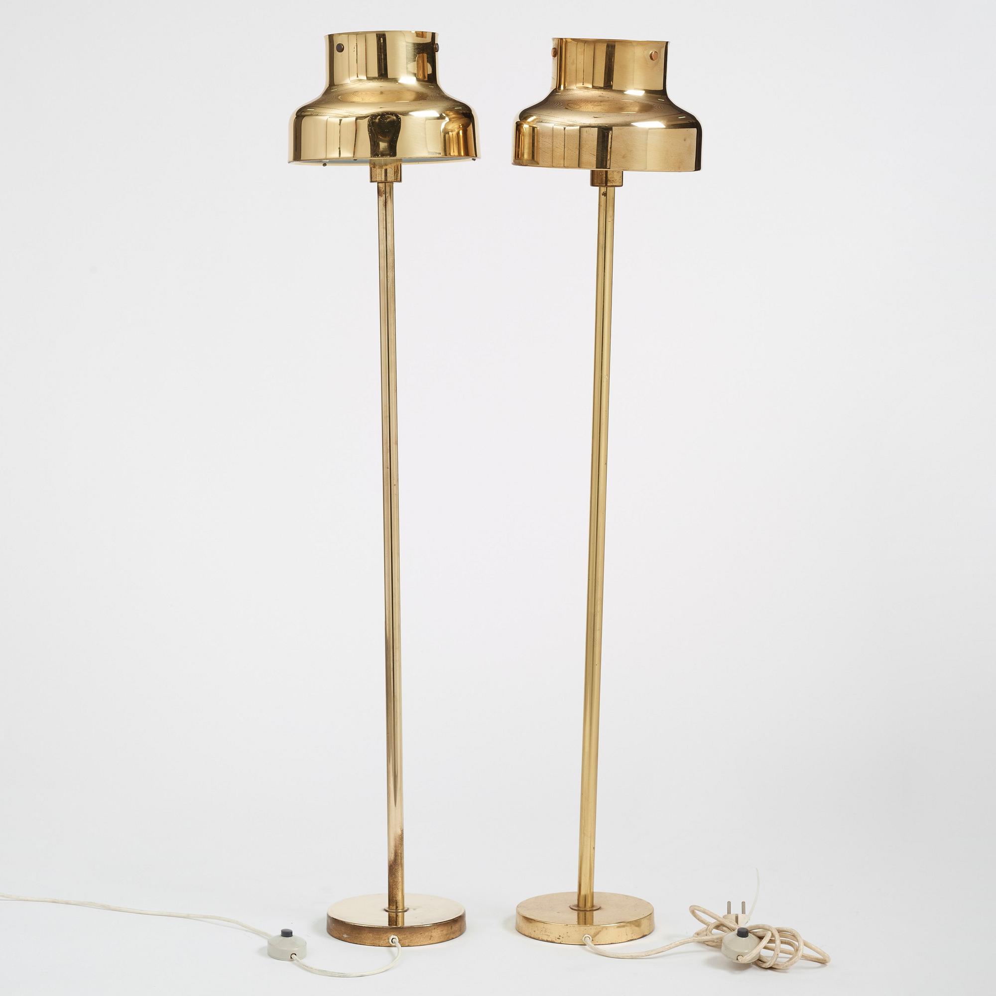Anders Pehrson, two 'Bumling Junior', floor lamps, model 'G-639', ateljé Lyktan, Sweden, 1970-80s.