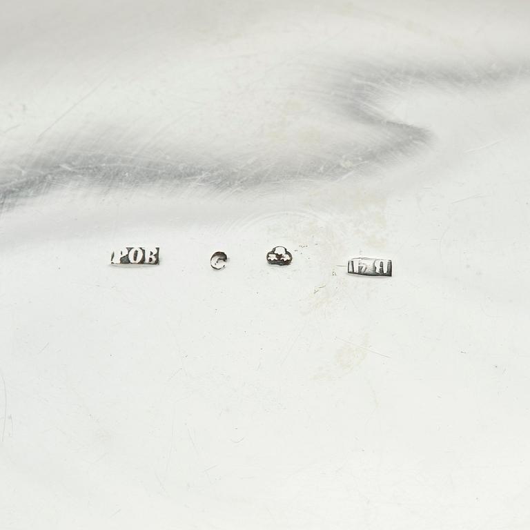 A pair of Swedish 19th century silver coasters, marks of Pehr Olof Bäckström, Gävle 1831 and 1832.