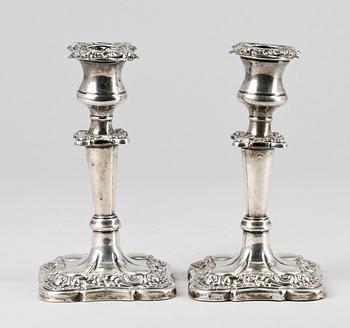 LJUSSTAKAR, ett par, silver, 1900-talets mitt - andra hälft.