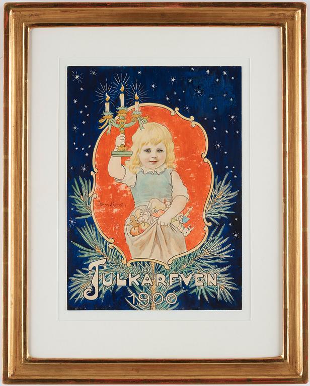 Jenny Nyström, "Julkärfven 1900" (Cover illustration for Christmas publication in 1900).