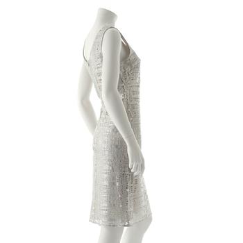 ESCADA, a silver colored sleeveless dress.