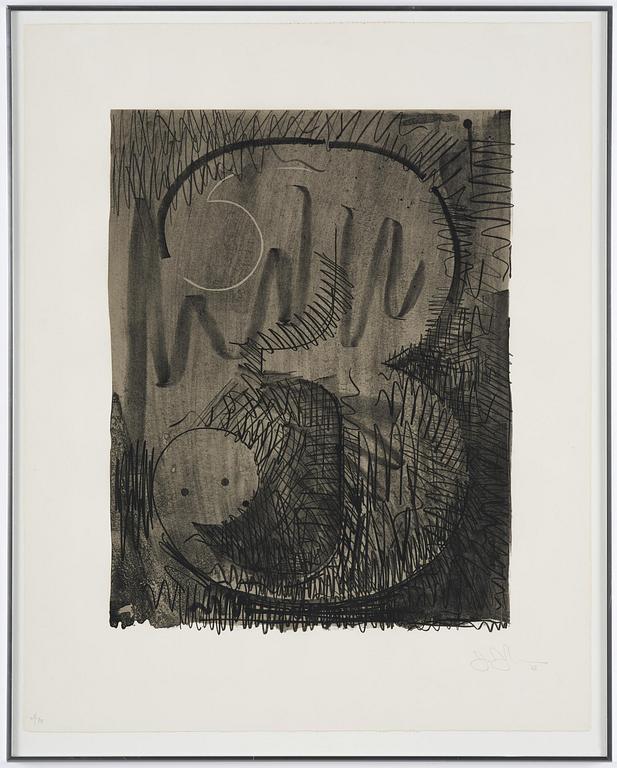 Jasper Johns, "Figure 3" from: Black Numerals Series.