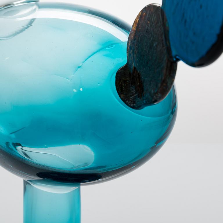 Oiva Toikka, fågel, "Kiikkuri", signerad Oiva Toikka, Nuutajärvi Notsjö.