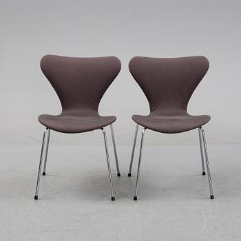 Arne Jacobsen, stolar, 10st, "Sjuan", Fritz Hansen, 1980.