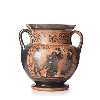 An Attic black figured amfora, probably circa 6th Century B.C.