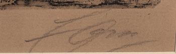 Anders Zorn, a signed etching from 1912.