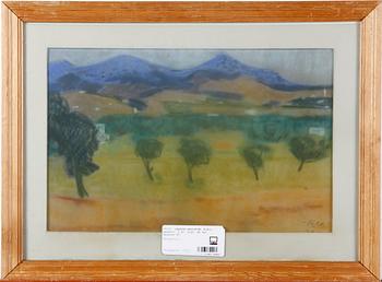 LEANDER-ENGSTRÖM, KJELL. Pasteller, 2 st. Sign. En dat Spanien 58.