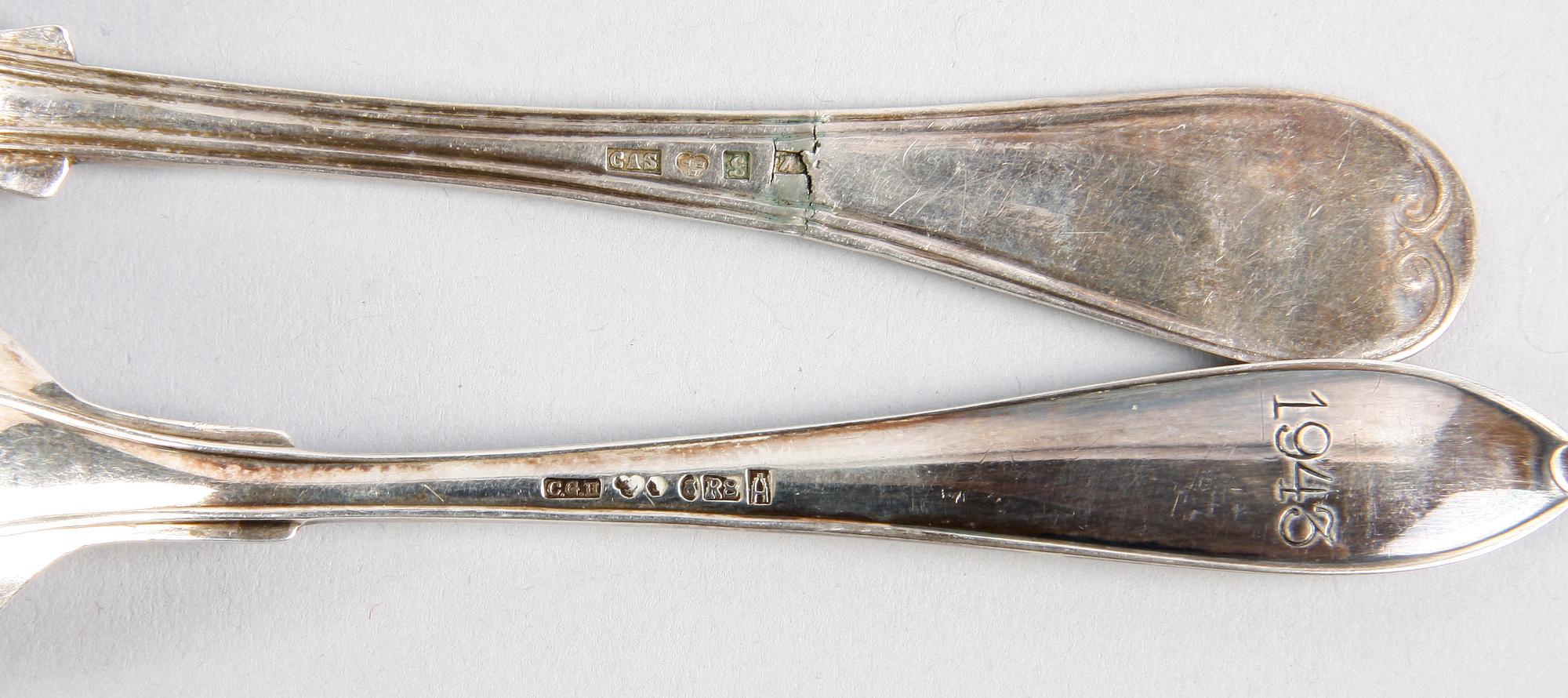PARTI SILVER, 14 delar. Bla 1800-tal.