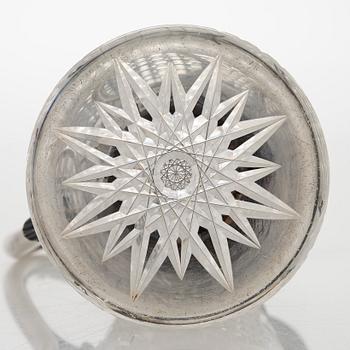 A silver mounted cut glass ewer, St. Petersburg, around year 1900.