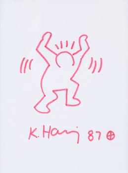 KEITH HARING, teckning, signerad och daterad -87.