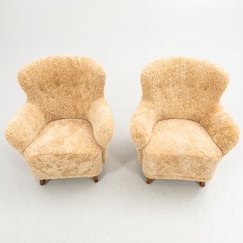 Armchairs, a pair, Asko, Finland, 1940s.