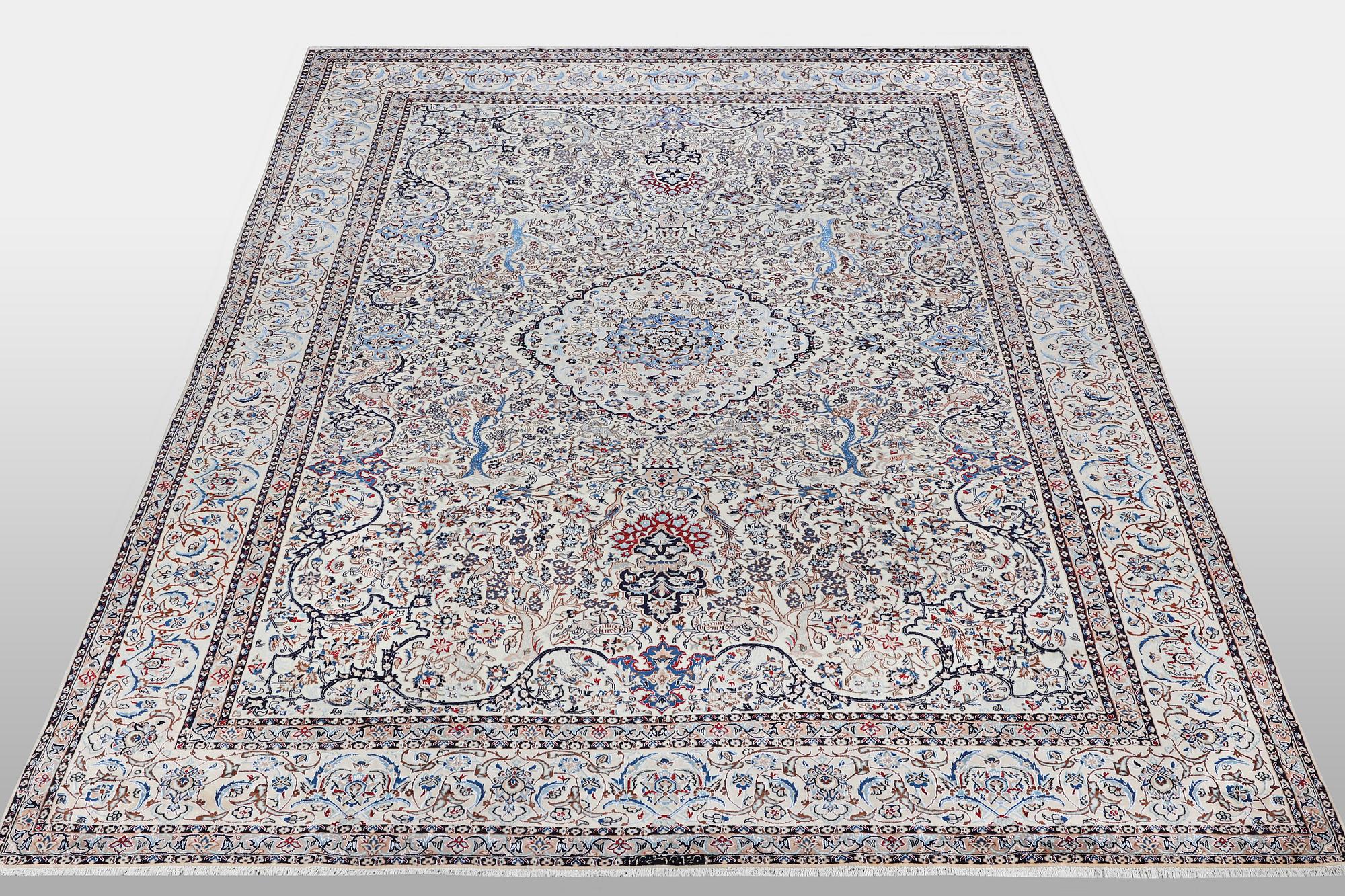 A carpet, Nain, 9 LAA, part silk, ca  484 x 335 cm.