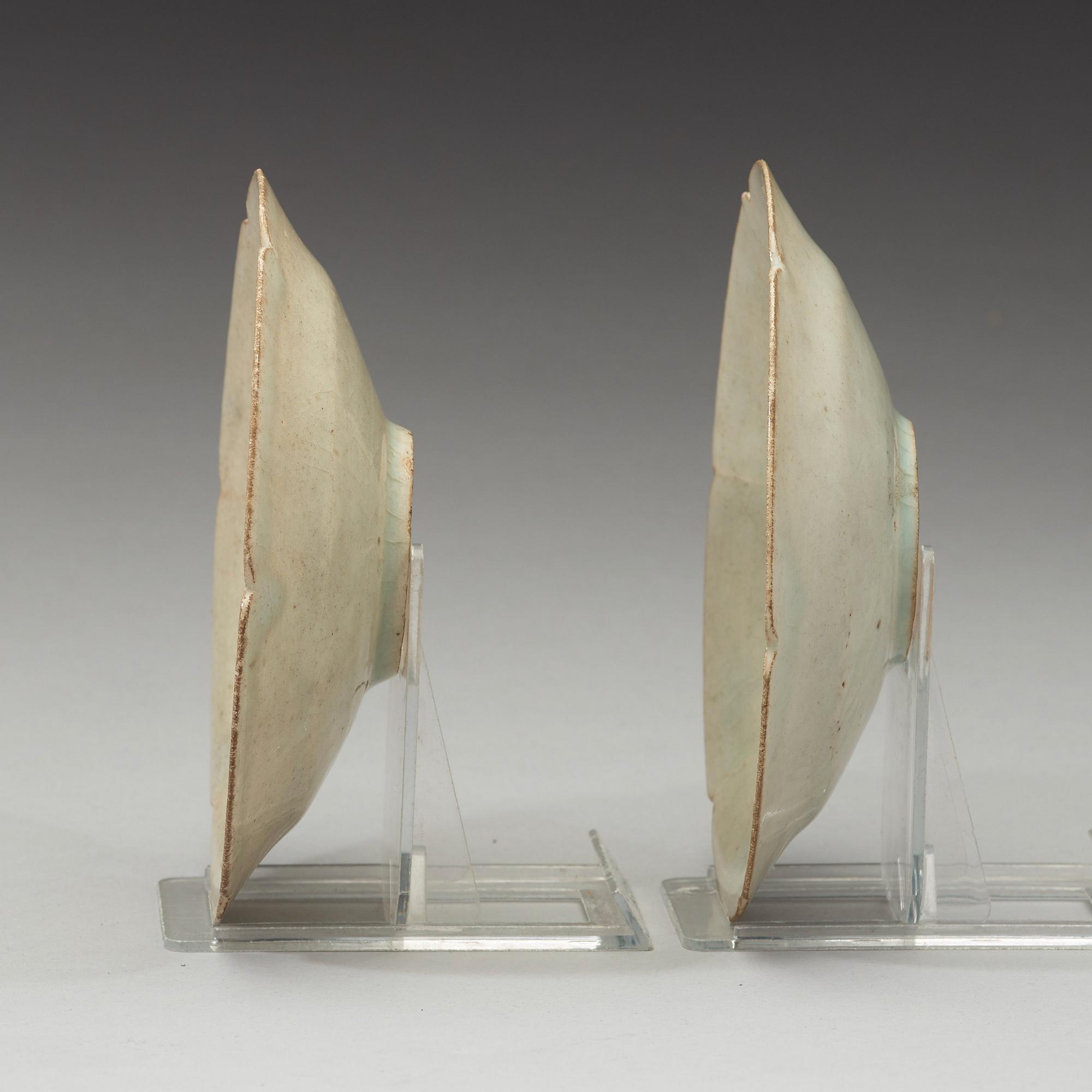A pair of Qing bai petal lobed bowls, Song dynasty (960-1279).