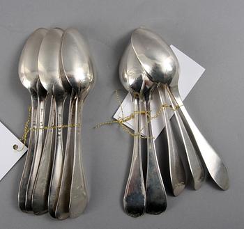 PARTI SKEDAR, 6+2+3 st, silver, bl a J S G Lange, Växjö 1802.