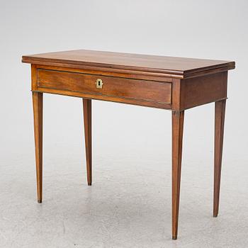 A late Gustavian mahogany cards table, Stockholm, late 18th century.