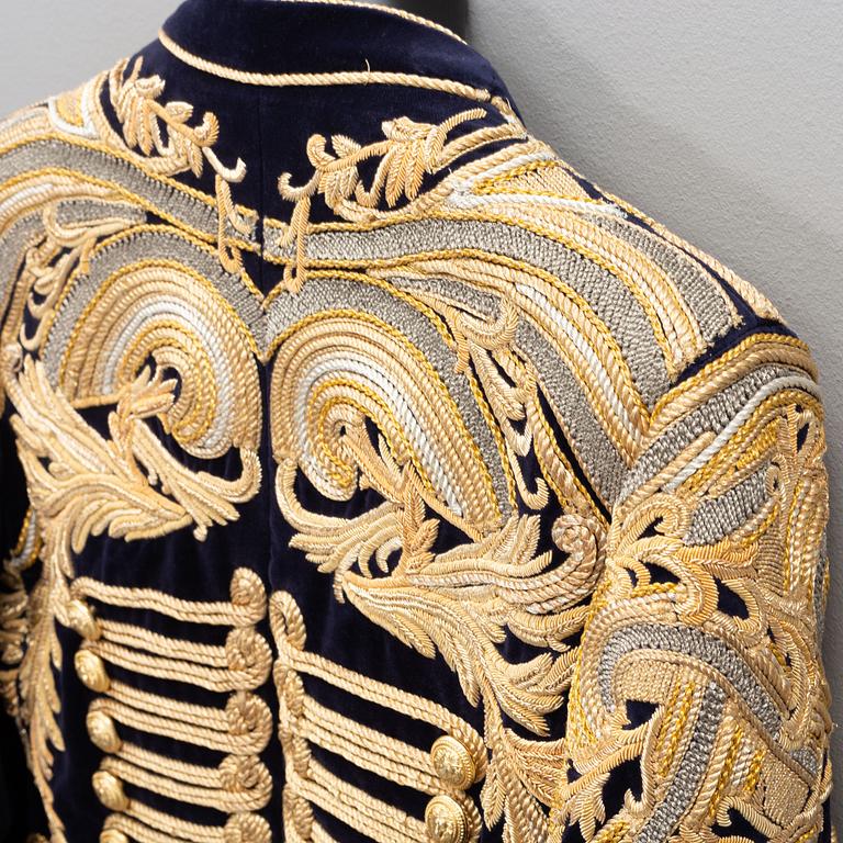 Balmain, a highly decorated velvet jacket, French size 48.