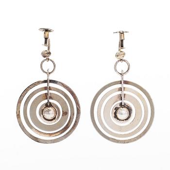 Tapio Wirkkala, a pair of sterling silver earrings 'Silver moon'. Westerback, Helsinki 1972.