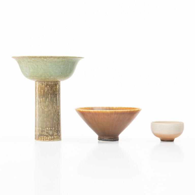 Sven Wejsfelt, vaser, 3 st, och skålar, 3 st, unika, stengods, Gustavsbergs Studio 1986-93.