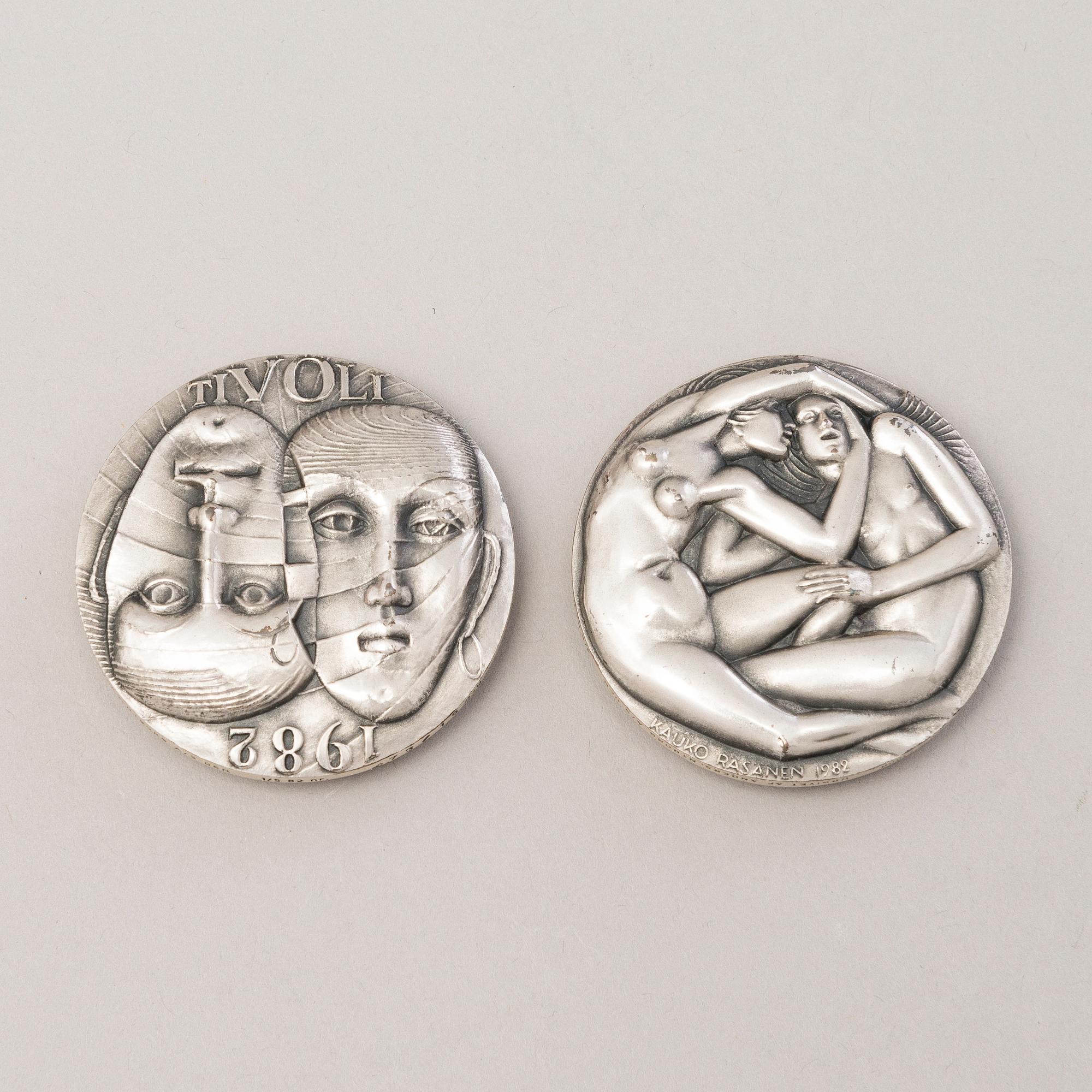 MEDALJER, 6 st, silver, Paavo Nurmi, Tivoli och Aino Ackté.