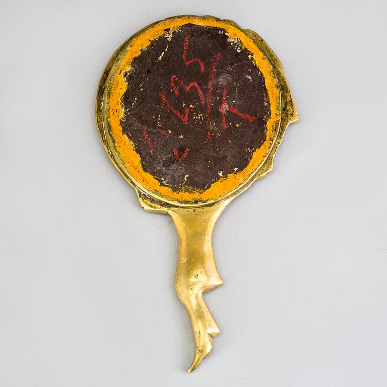 AN ART DÉCO BRONZE MIRROR.