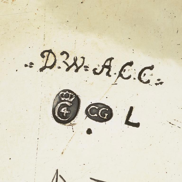 DRYCKESKANNA, silver, Conrad Gadd, Kristianstad 1748.